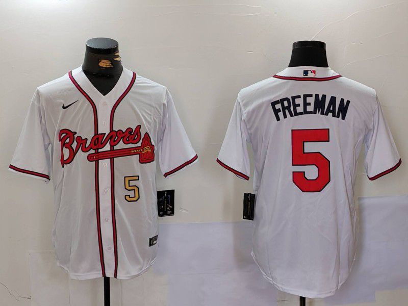 Men Atlanta Braves #5 Freeman White Game 2024 Nike MLB Jersey style 4